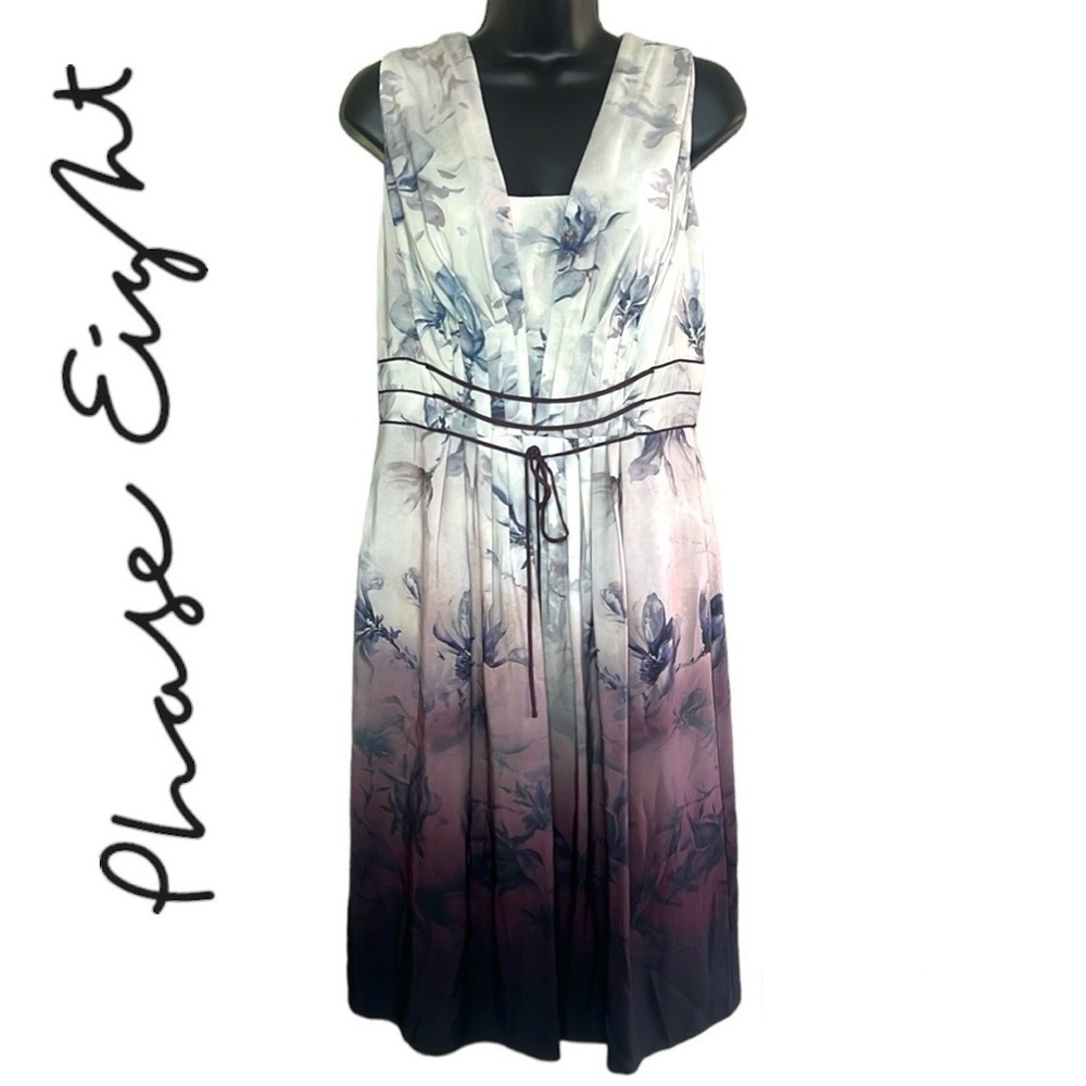 Phase Eight Katalina Tie Dye Fit And Flare In Guipure Floral Lace Dress Size 8